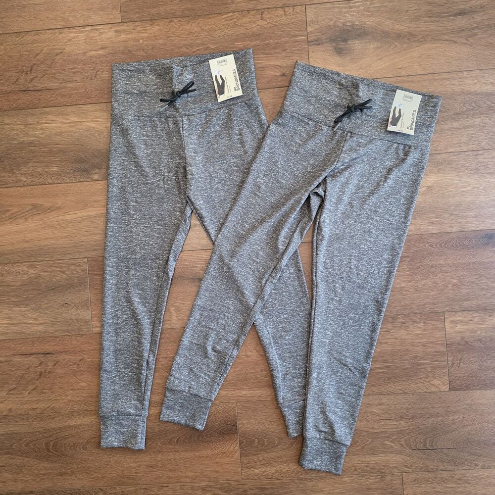 High Rise Leggings Womens S/M 2pc Ankle Length Tie Elastic Waist No Boundaries